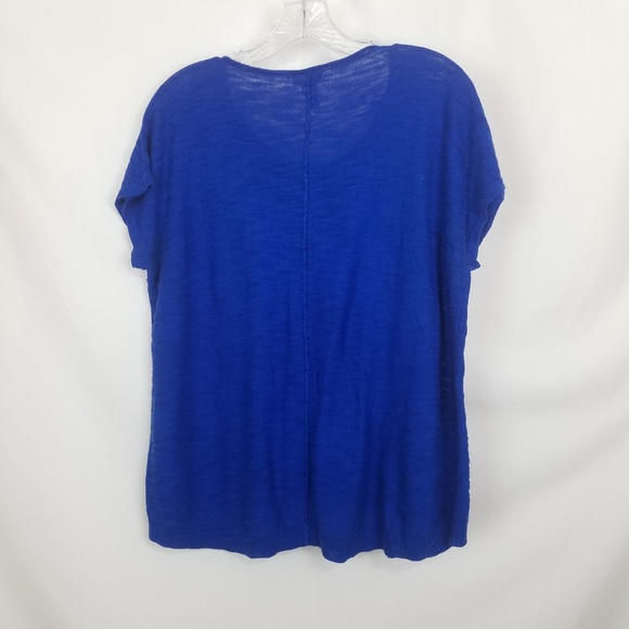 Chicos Royal Blue Hi Low Hem Sweater Sz 1 - Picture 5 of 5